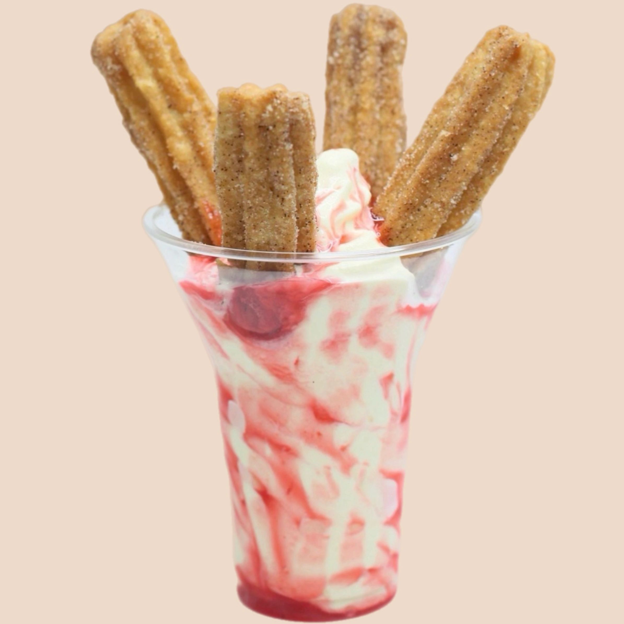 Churros cup with cream